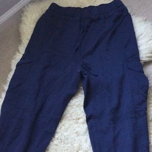 Lululemon Size 4 Navy Blue Move Lightly Cargo Pull On Stretch Ankle Tencel Pants